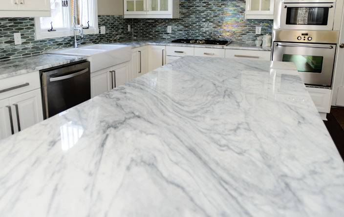 Marble kitchen counter after restoration NYC New York City