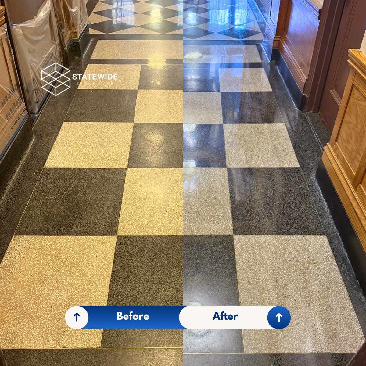 High-Traffic Commercial Floor Refinishing Before and After
