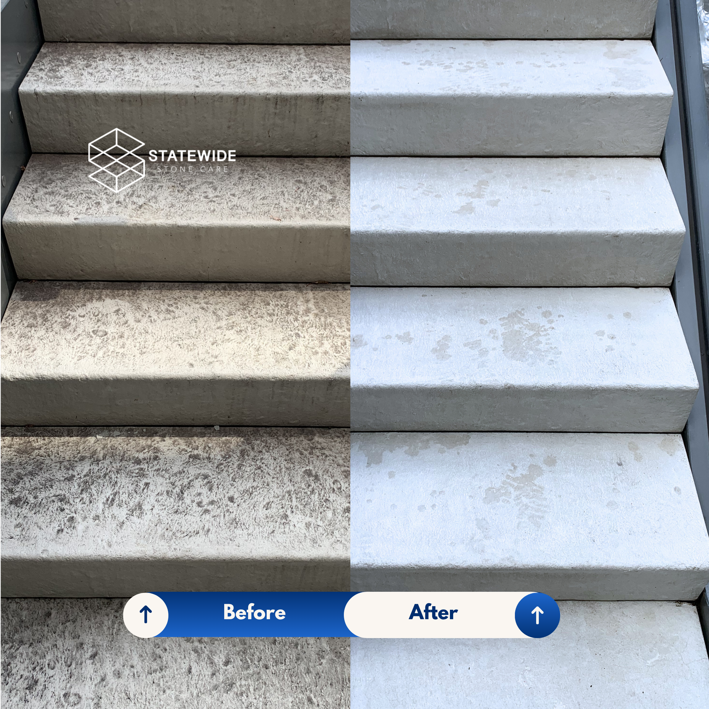 Commercial Exterior Staircases Deep Cleaning Before and After